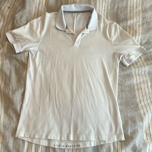 L white with grey trim Lululemon Mens Active Polo